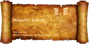 Németh Bandó névjegykártya